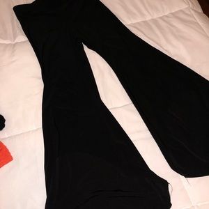 Mid rise high low bell pants